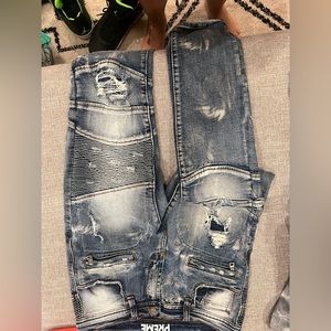 Jeans worn lightly
